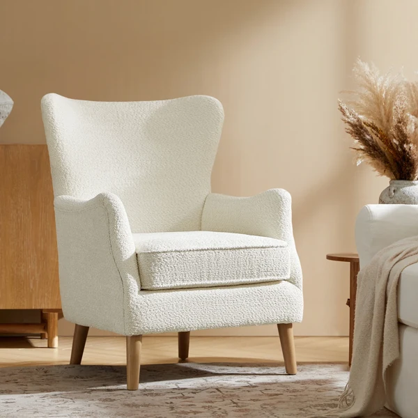 Cream wingback chair upholstery