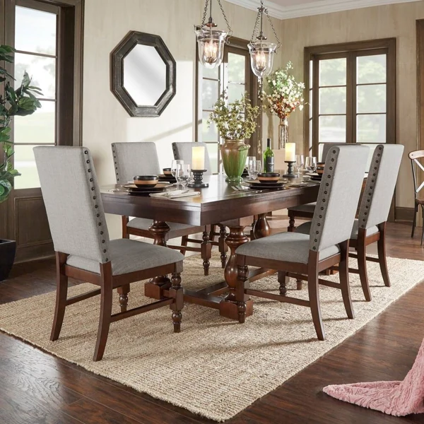 Formal dining set with nailhead trim chairs